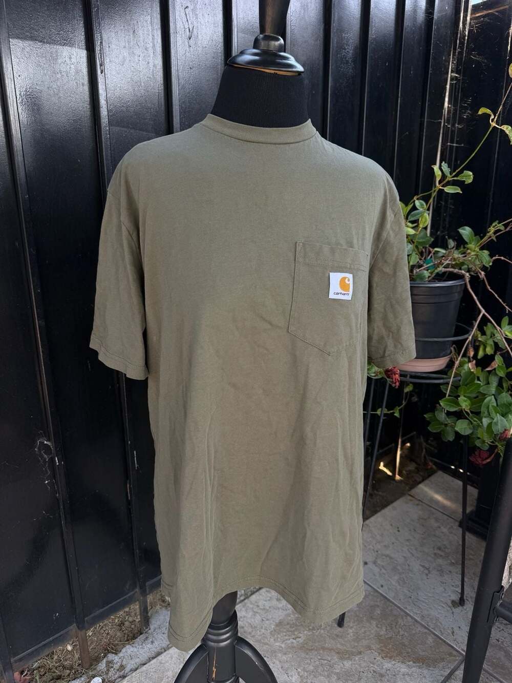 Carhartt Work In Progress Pocket T-Shirt Size L Green Cotton